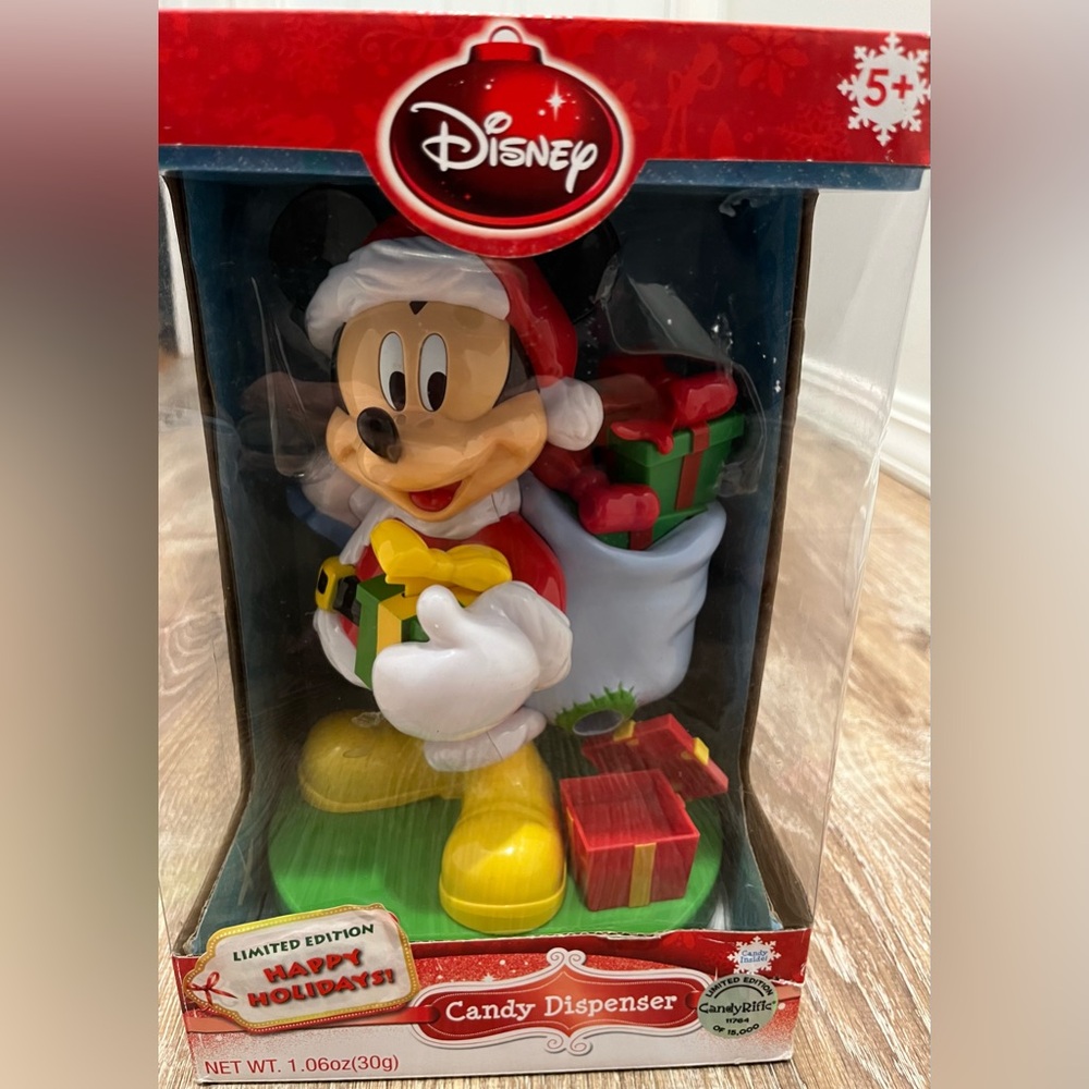 New in box. Disney Christmas Mickey Mouse candy dispenser. Limited Edition